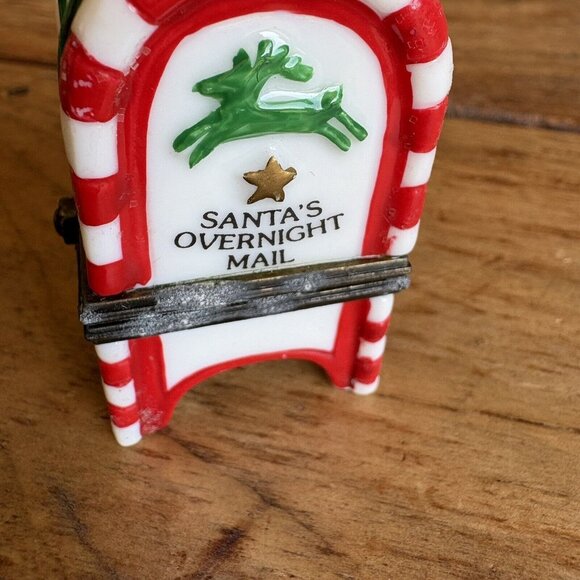 Santa's Mailbox With Letter Porcelain Hinged Box MIDWEST Deposit Wishes Here - Picture 7 of 12